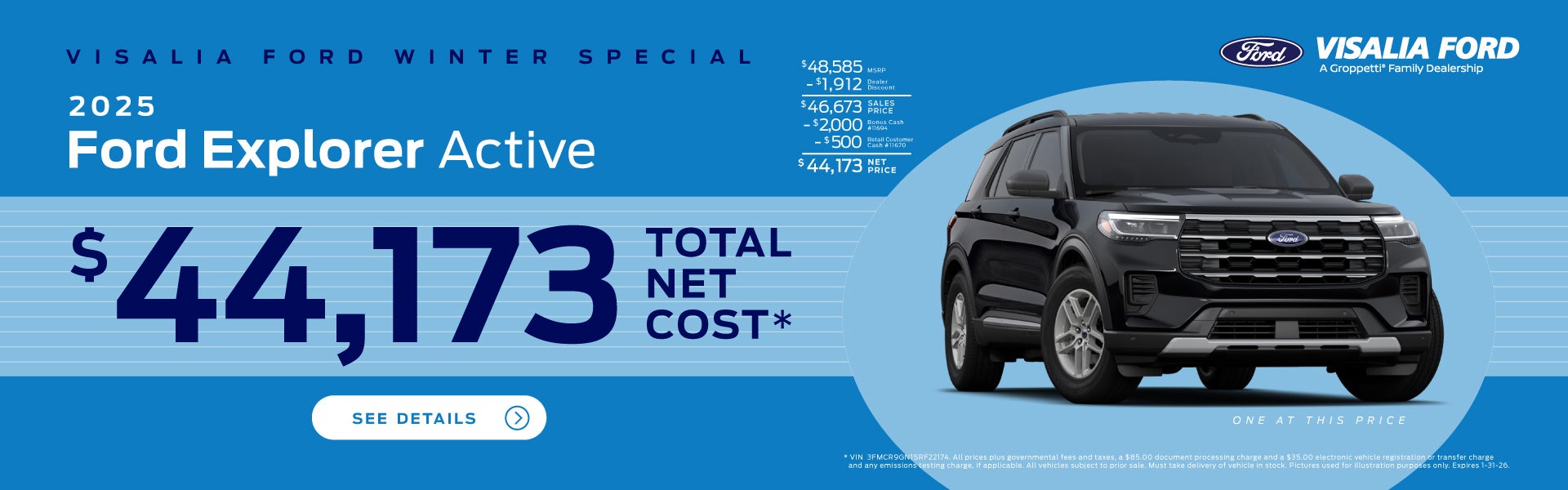 Visalia Ford Special! 2025 Ford Explorer Active