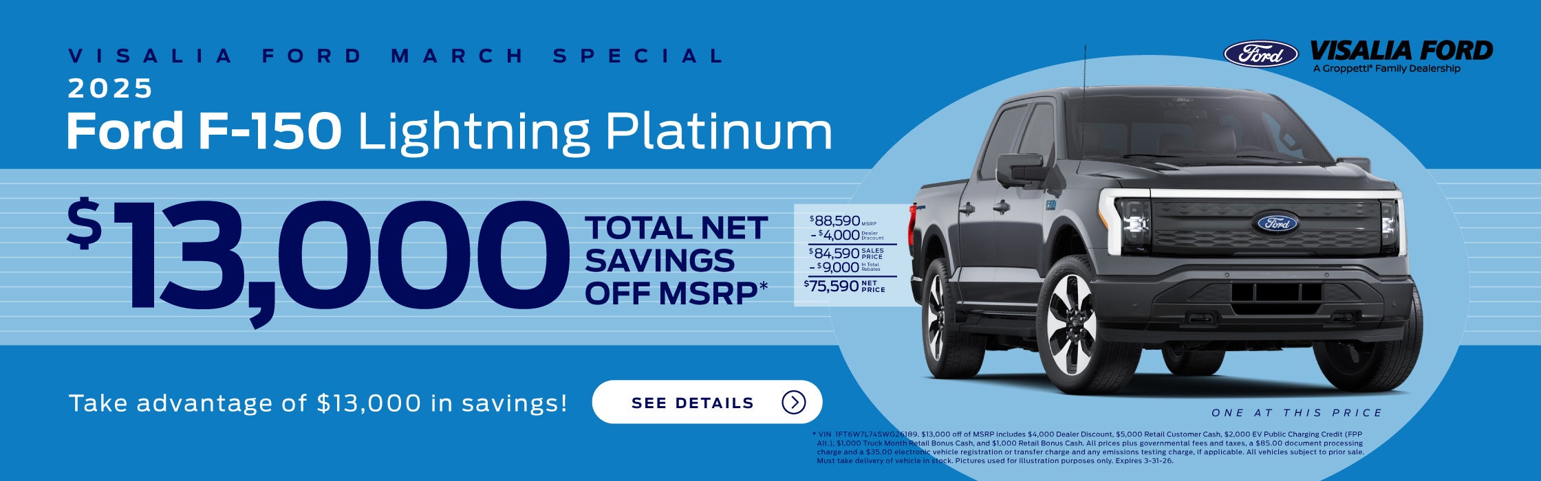Visalia Ford Special! 2025 Ford F-150 Lightning Platinum